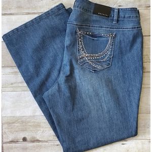 Baccini Plus Size Jewel Detail Blue Jean's- EUC